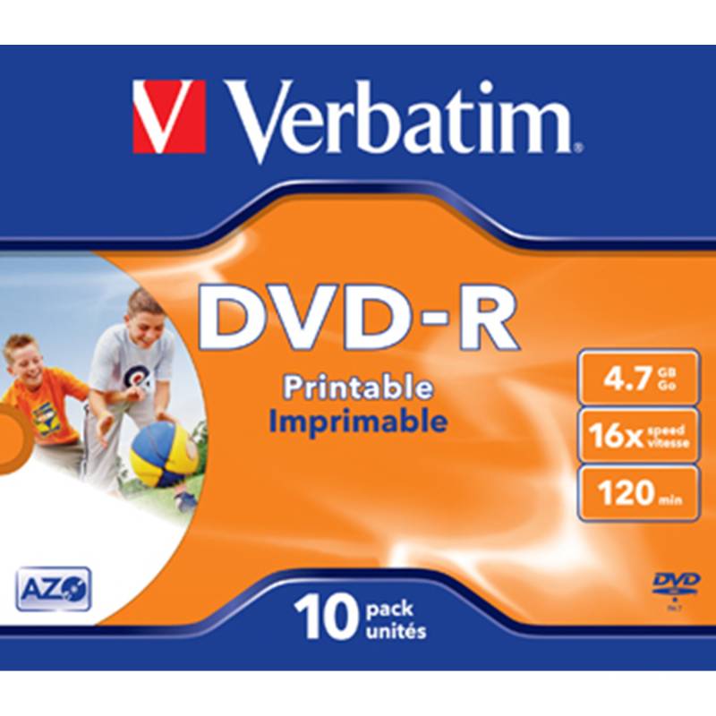 Dvd-R 16x 4,7gb Printable (10) - Verbatim
