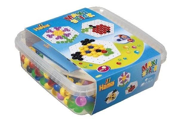 Hama Maxi Sticks + 2stk. 6-Kantede Plader I Bøtte