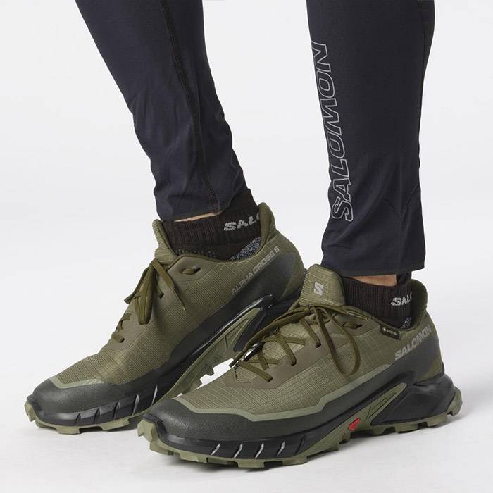 Salomon Alphacross 5 Gtx Herre / Mænd, Olive Night/D.lichen-47 1/3 / Uk 12 - Vandresko