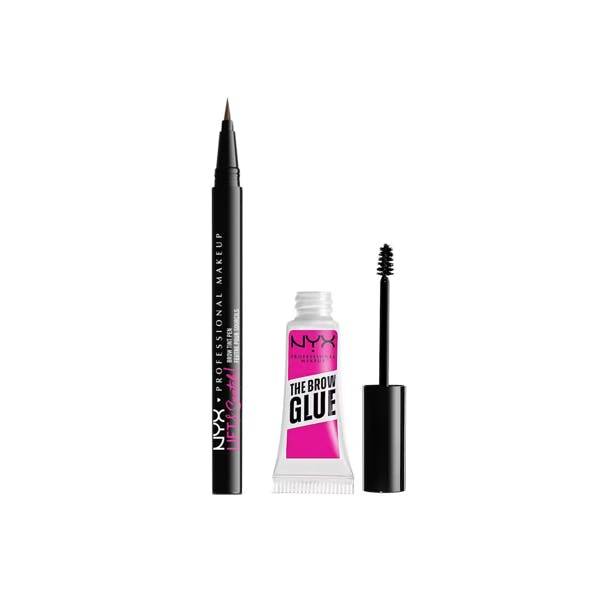 Nyx Lift & Snatch Brow Tint Pen Ash Brown & Makeup Brow Glue 1 Pcs + 5 G