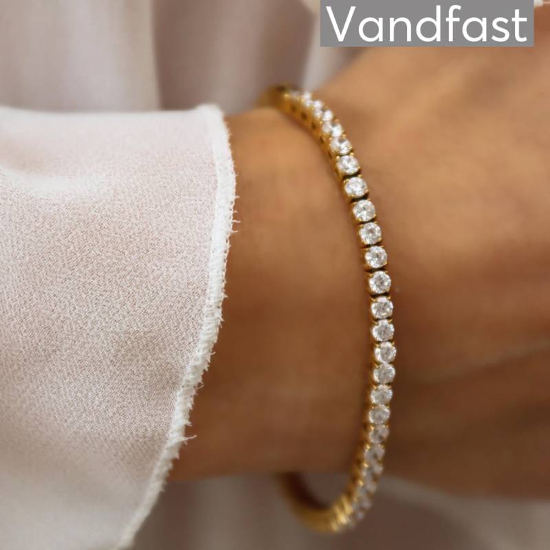 Annebrauner Tennis Petite Armbånd 18k Guldbelagt - 20 Cm - Cab