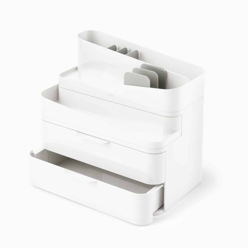 Makeup Organizer Med Skuffer - Hvid - 27cm X 18cm X 25cm - Barbara - Umbra