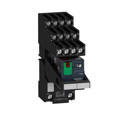 Rxm Relæ M/Sokkel+led+test 4c/O 230vac - Schneider Electric