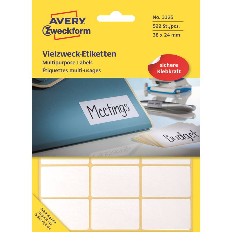 Avery Manuel Etiket 38x24mm (522)