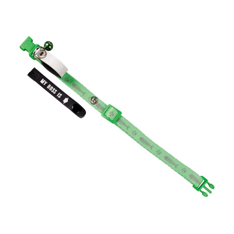 Kattehalsbånd M/Adresse - Neon Green - 20x6x1 Cm - Nobby