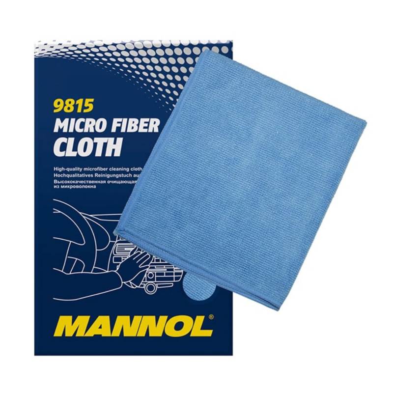 Microfiberklud, Lyseblå Farve, 34x32 Cm, Til Aftørring + Rengøring - Mannol