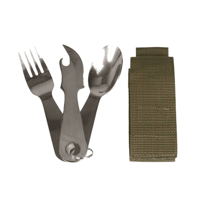 Camping Bestik Rustfrit Stål | Eating Utensil W.pouch - Mil-Tec