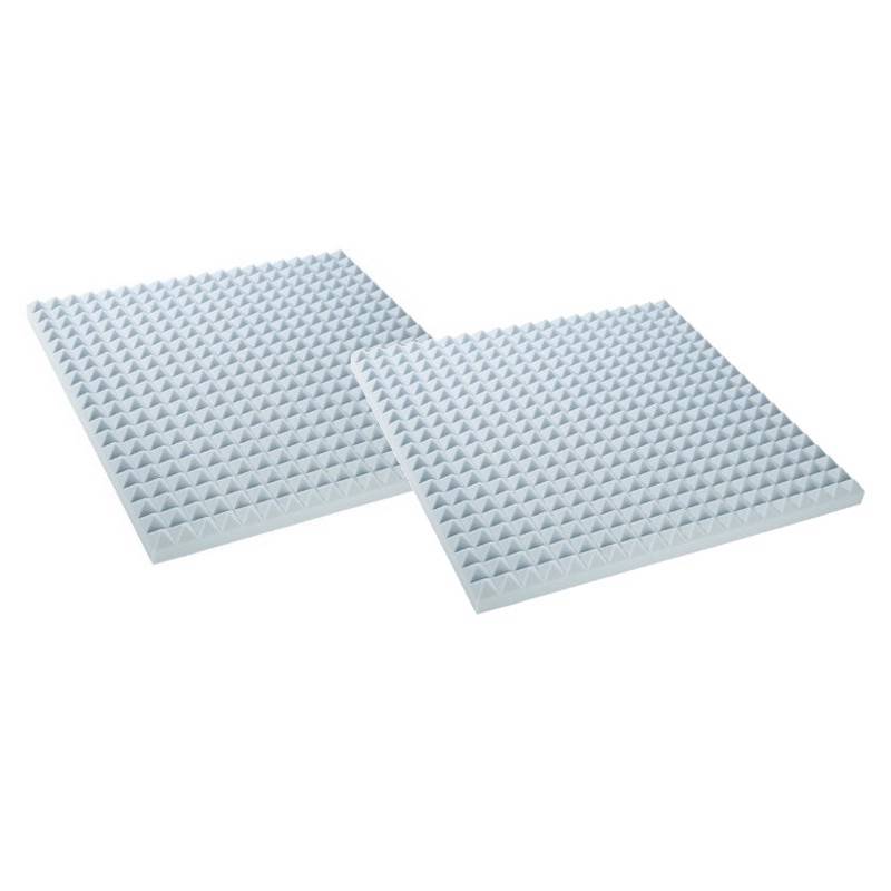 Akustisk Skum. 70 Mm. Lysegrå Pyramide Skum. 100 X 100 Cm. X 2 Stk. [kun 1 Sæt Tilbage] - Adam Hall Hardware