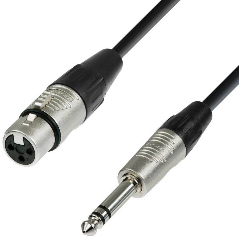 Ah Microphone Cable Rean Xlr Female To 6.3 Mm Jack Stereo 3 M - K4 Bfv 0300 - Adam Hall Kabler