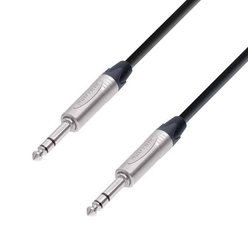 Ah Patch Cable Neutrik 6.3 Mm Jack Stereo To 6.3 Mm Jack Stereo 10 M - K5 Bvv 1000 - Adam Hall Kabler
