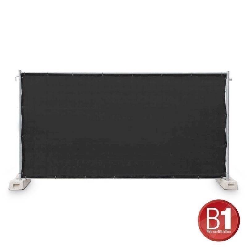 Adam Hall Fence Panel Gauze Type 800 1.76 X 3.41 M, With Eyelets, Black - 0159 X Bau 1 - Adam Hall Tilbehør