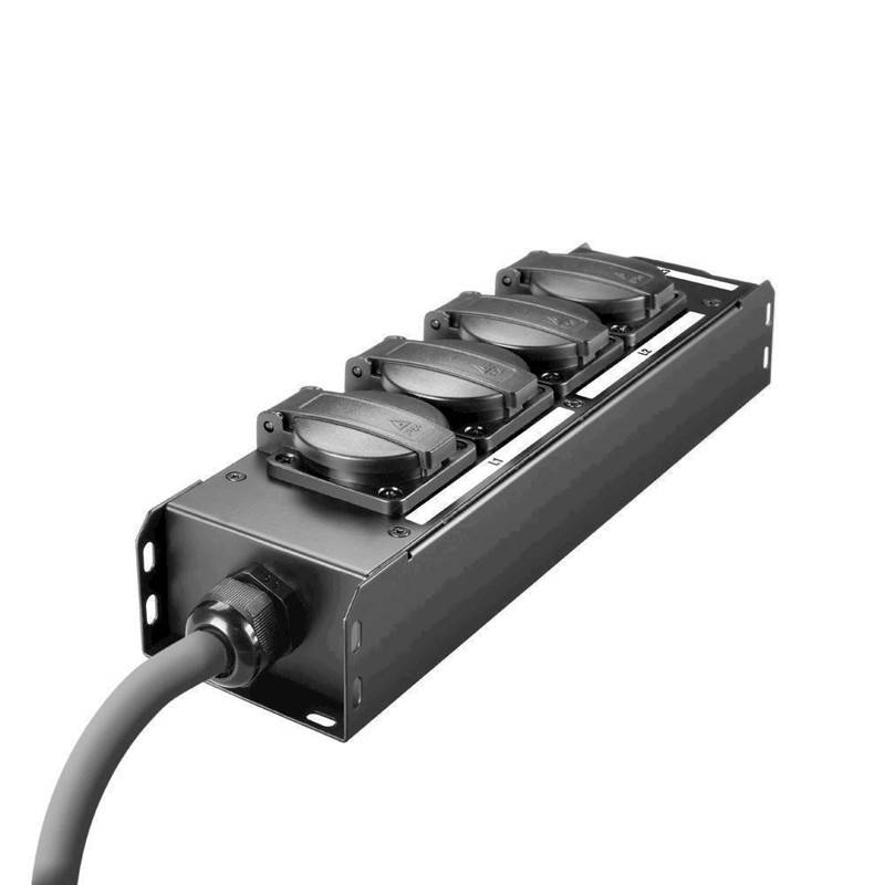 Adam Hall Power Distribution Board 4 X Ip54 Cee 16 A Power Input Black & Yellow Power Output - Proport 4 Cee - Adam Hall Tilbehør