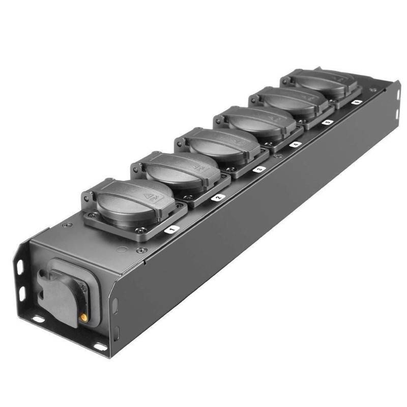 Adam Hall Power Strip 6 X Ip54 Black And Yellow Power I/O - Proport 6 T - Adam Hall Tilbehør