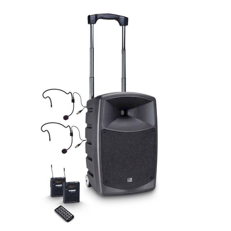 Ld Battery-Powered Bluetooth Speaker With Mixer, 2 Bodypack And 2 Headsets - Roadbuddy 10 Bph 2 B5 - Ld Systems