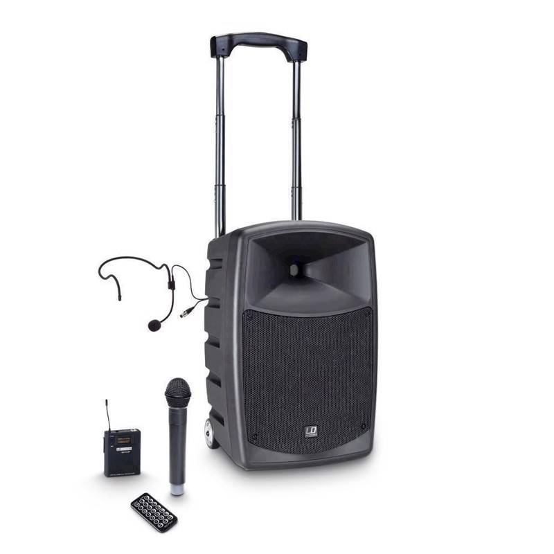 Ld Battery-Powered Bluetooth Speaker With Mixer, Wireless Microphone, Bodypack And Headset - Roadbuddy 10 Hbh 2 - Ld Systems