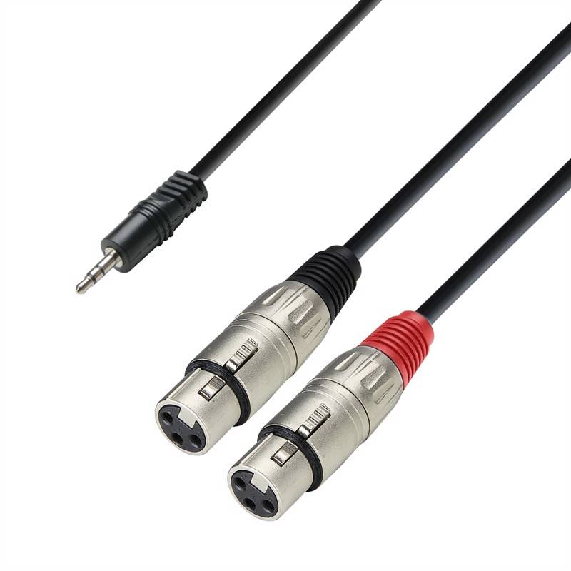Adam Hall Cables K3 Ywff 0600 - Audio Cable 3.5 Mm Jack Stereo To 2 X Xlr Female, 6 M - Adam Hall Kabler