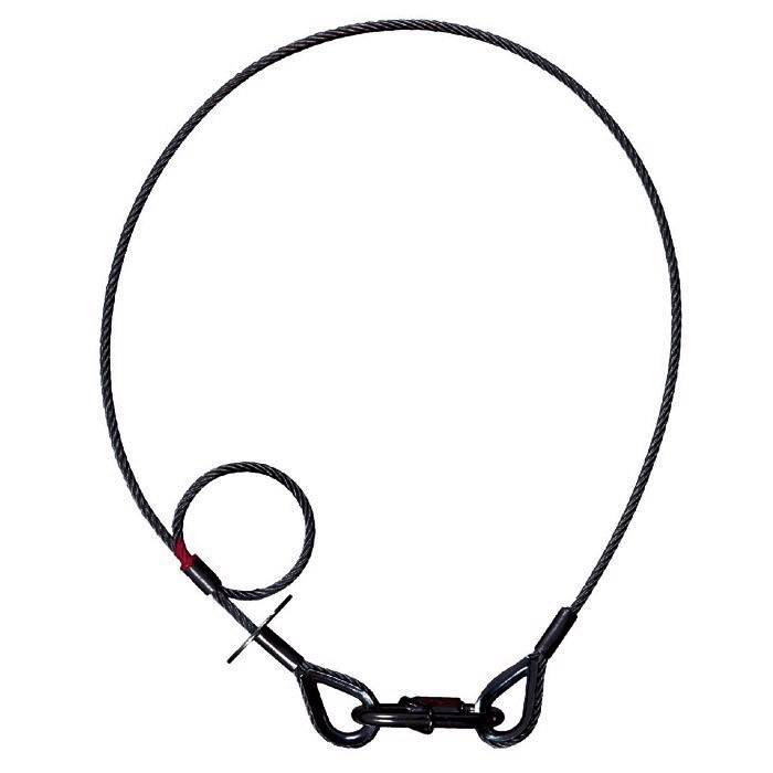 Adam Hall Accessories S 33102 Skb - Saveking® Safety Rope 3 Mm, 1 M , With Cable Eyes, Black - Adam Hall Tilbehør