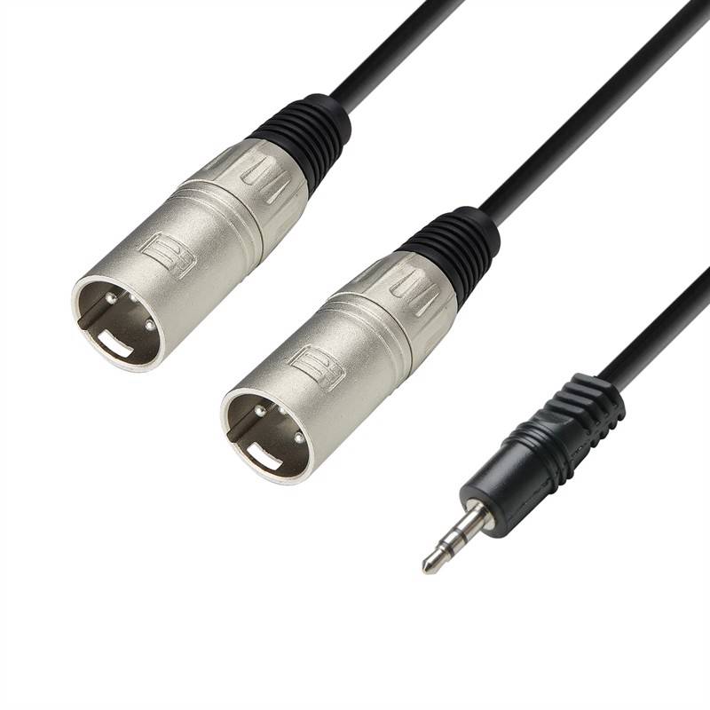 Adam Hall Cables K3 Ywmm 0300 - Audio Cable 3.5 Mm Jack Stereo To 2 X Xlr Male 3 M - Adam Hall Kabler