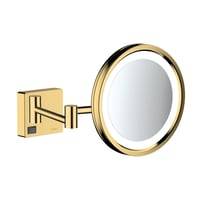Hansgrohe Addstoris Makeupspejl, 3x Forstrrelse, Med Led Lys, Poleret Guld