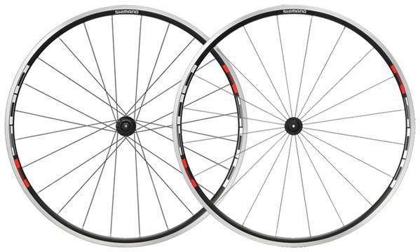 Shimano Hjulsæt 10 Speed - Wh-R501 Til Dæk Og Slange - Sort/Rød