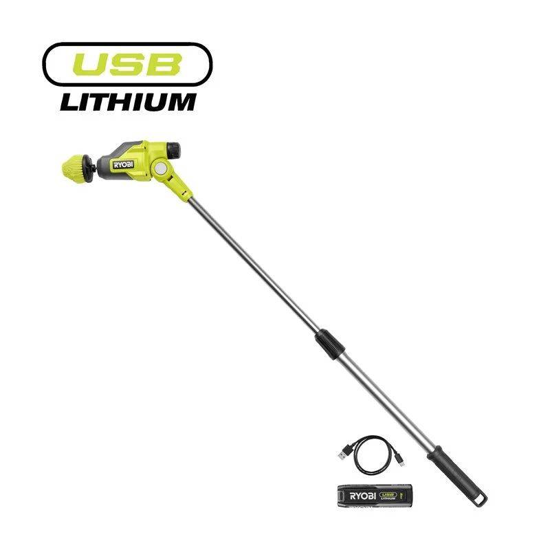 Ryobi 4v Usb Lithiumâ„¢ Teleskopisk Rengøringsbørste (1x 2,0 Ah) - Rts4-120g