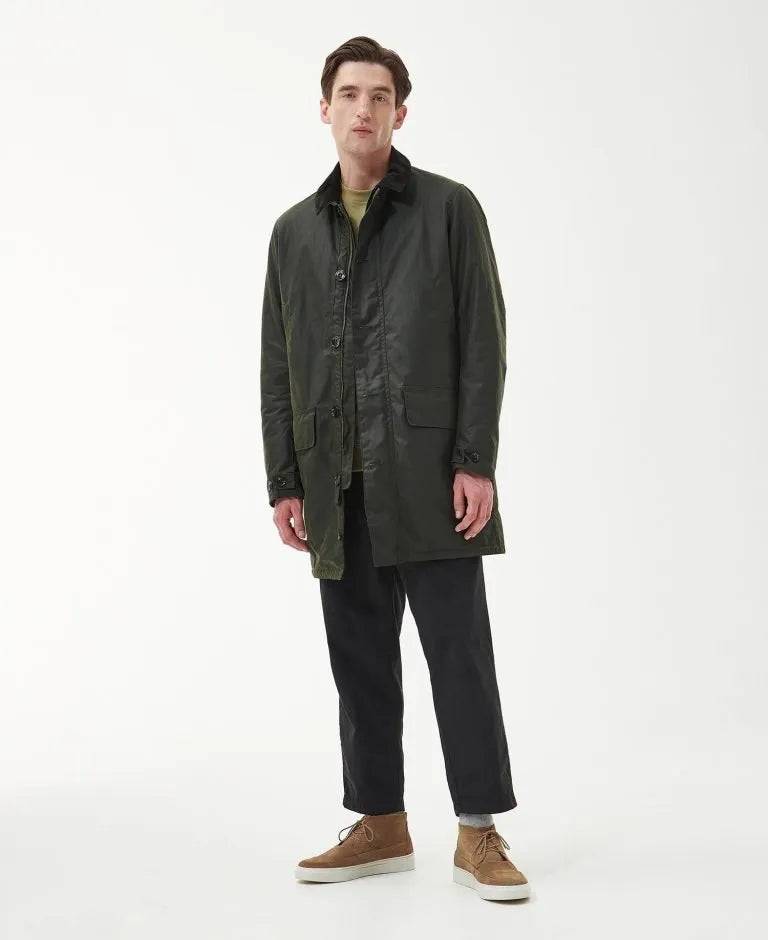 Barbour - Jakke - Herre - Wax Mac - Black/Greenloch Tartan - M