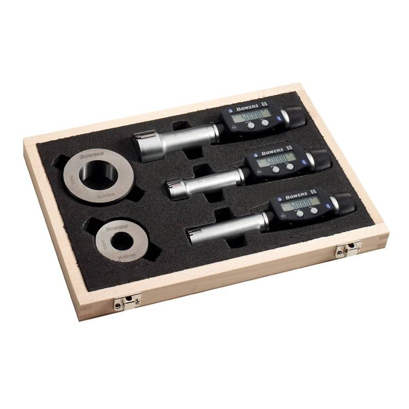 Bowers Sxtd4u-Bt Digital 3-Punkt Mikrometer Sæt 10-20 Mm Med 3 Digitale Enheder Og Kontrolringe - Diesella