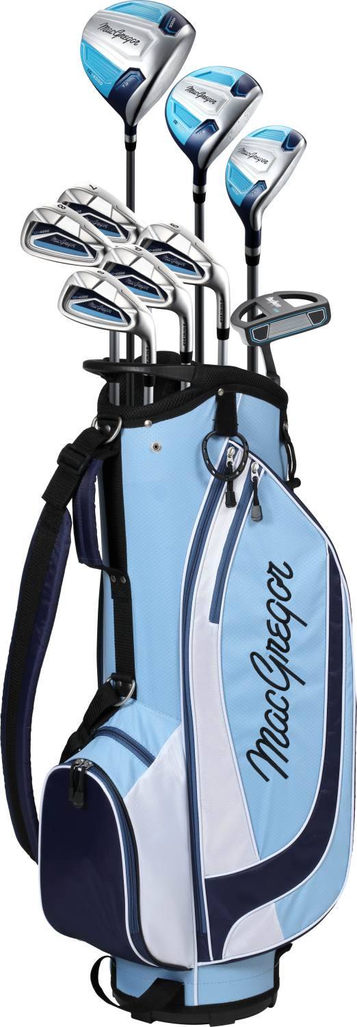 Macgregor Cg4000 Dame Golfsæt - Lyseblå/Hvid/Sort - Venstre - Dr, Fw, 6h, 7-9, Pw, Sw, Putter - Macgregor 2024 Dame Grafit