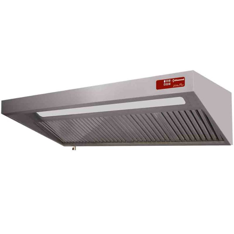 Emhætte, (8/9t-2500 M3/T) 120 Pa, Belysning, Variator, 5x Filtre - Diamond