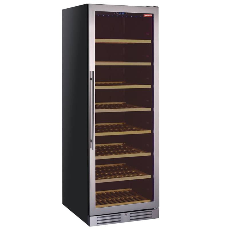 Vinkøleskab, Ventileret, Dør I Rustfrit Stål, 470 Liter, - Sort - Diamond