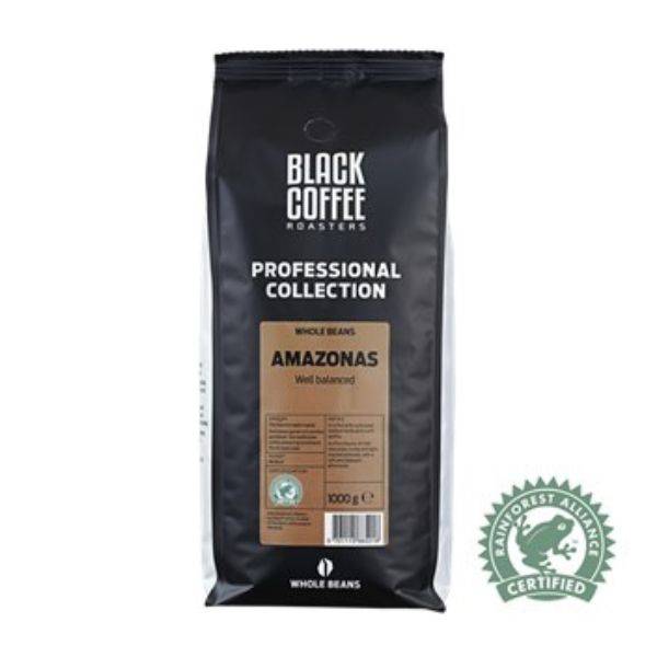 Sort Kaffe Risterier Pro Amazonas 1kg Hele Bønner - Black Coffee Roaster