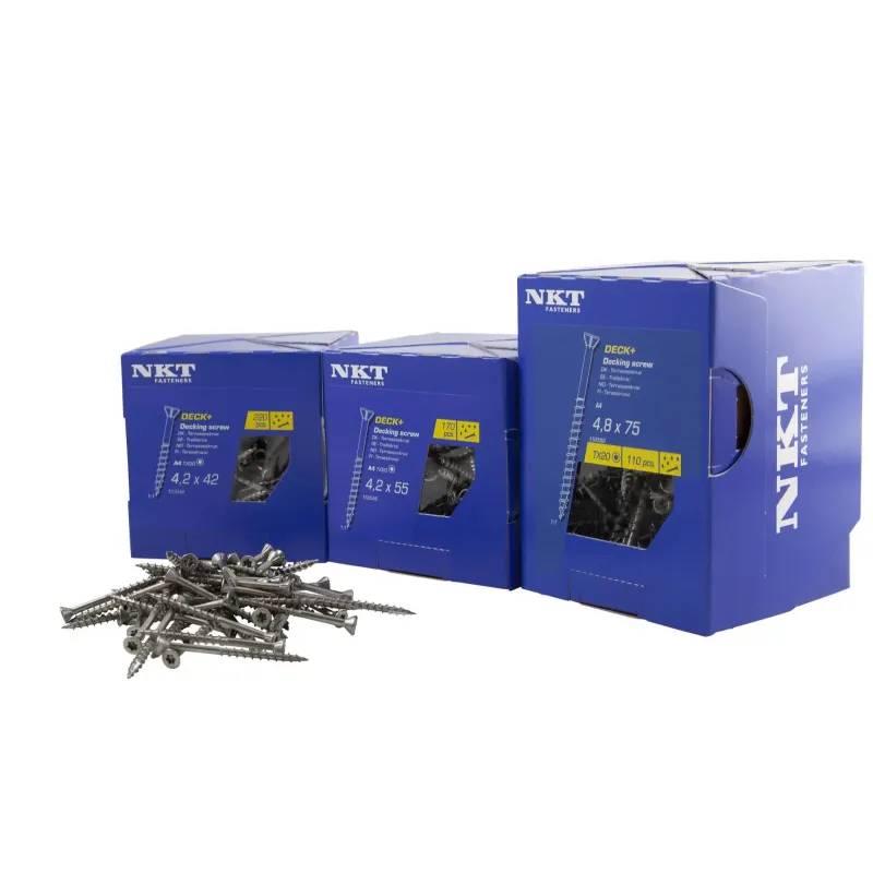 Itw Fasteners+, Rustfrit Kv. A4 - Terrasseskrue - 4,8 X 75 - 136706