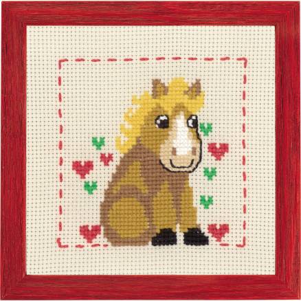 Permin Broderikit Aida Til Børn Hest 19x19cm