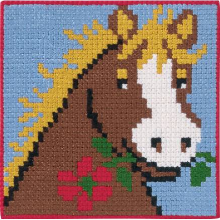 Permin Broderikit Påtegnet Stramaj Til Børn Hest 25x25cm