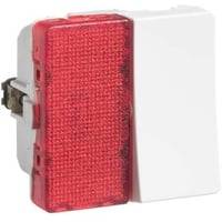 Lk Fuga - Afbryder 1-Polet Med Rd Led Halvmodul Lampe (til F.eks. Ledelys), 1 Modul, Hvid - Lauritz Knudsen
