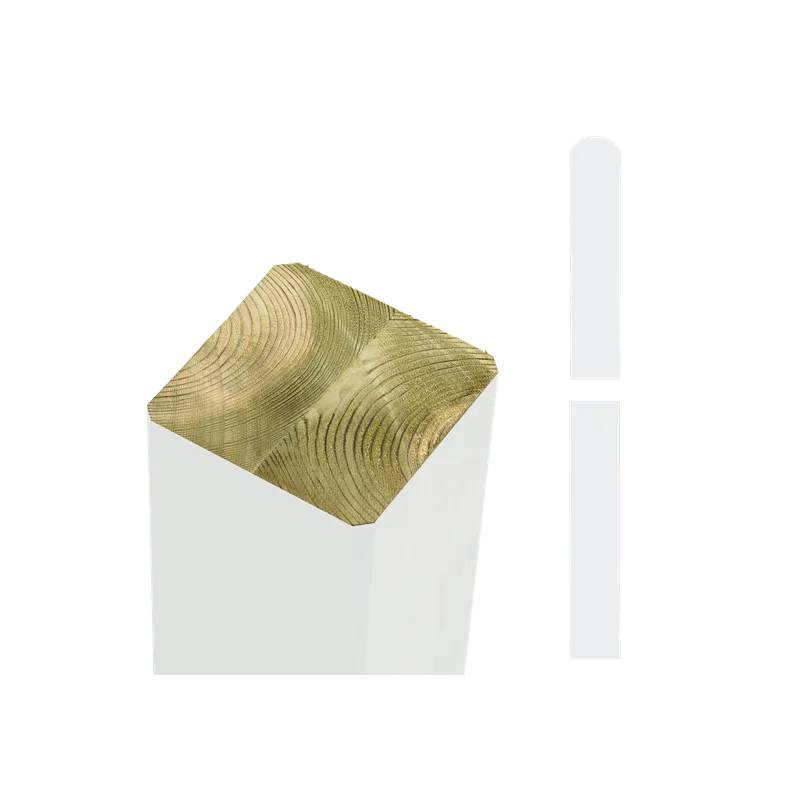 Plus Omlimede Stolper 90x90mm X207cm Hvid - Plus A/S