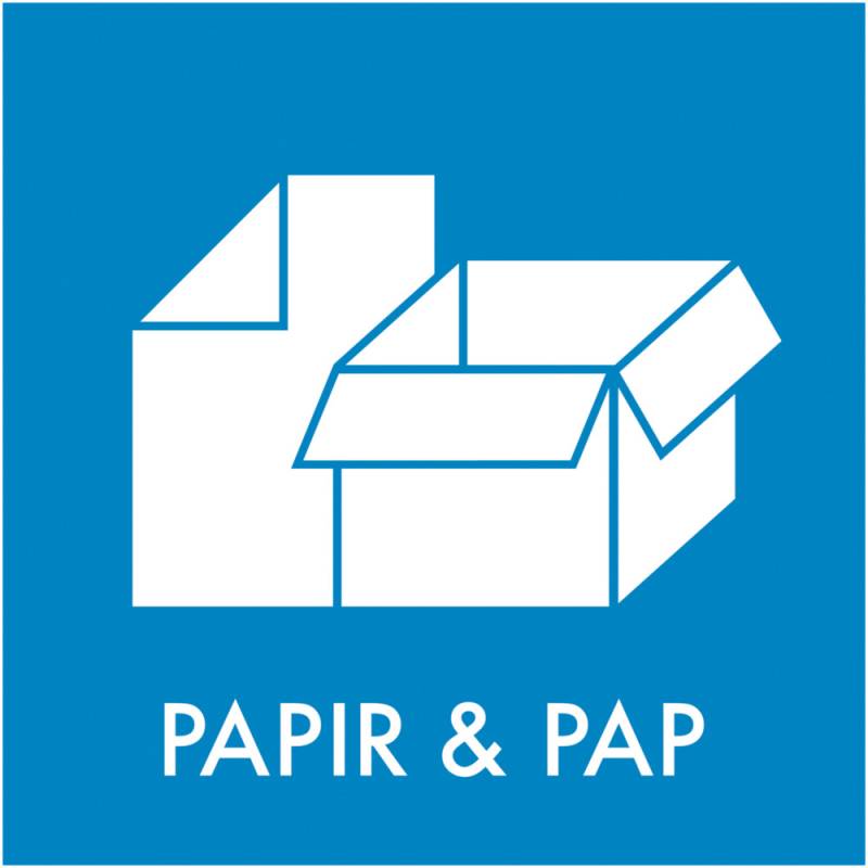 Piktogram Til Affaldssortering, Papir Og Pap 12x12 Cm, Kvadratisk - Abena