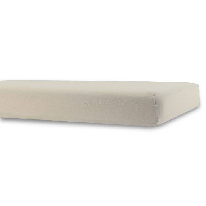 Lagen Til Barnevogn - 36x98 Cm - Sandfarvet Stræklagen - 100% Bomuld - Faconlagen Til Barnevognsmadras - Nordstrand Home