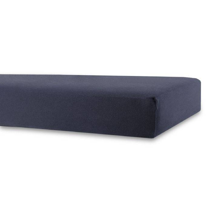 Lagen Til Barnevogn - 36x98 Cm - Mørkeblåt Stræklagen - 100% Bomuld - Faconlagen Til Barnevognsmadras - Nordstrand Home