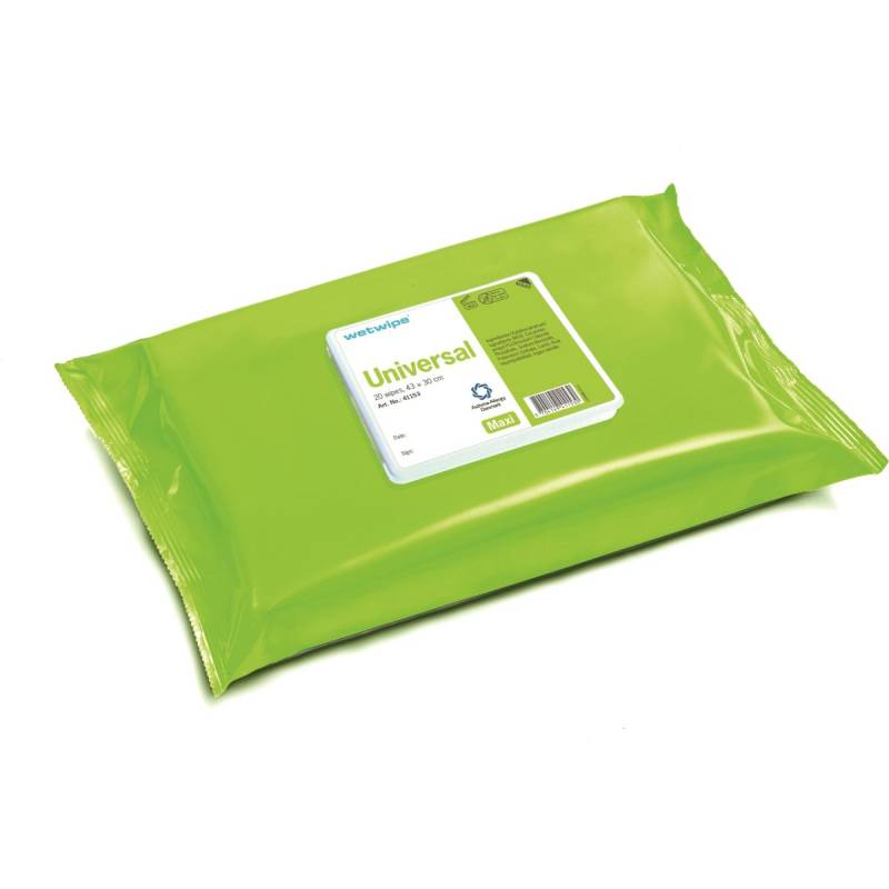 Wetwipe Universal Mini, Rengøringsklud, 20x30 Cm, 25 Stk. - Wet Wipe