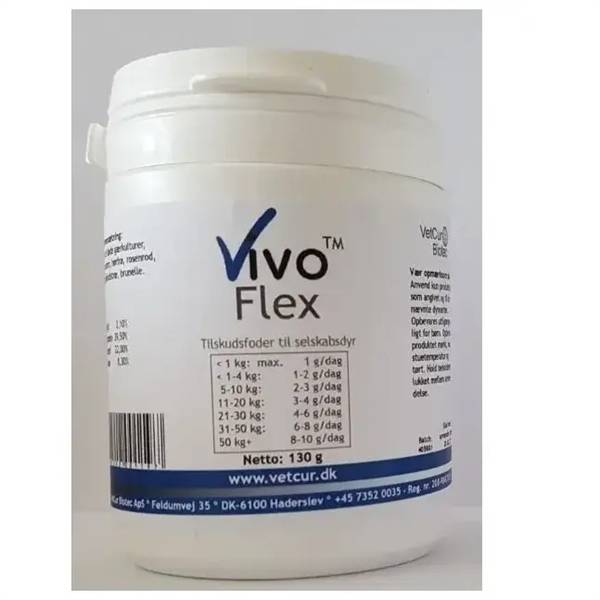 Vetcur Vivo Flex Pulver Tilskud Til Hund Og Kat, 130g - Vetcur Biotec
