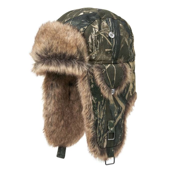 Mjm Trapper Hunter 41 Faux Fur, Camo M.grøn-M - Vinterhue, Vinterkasket