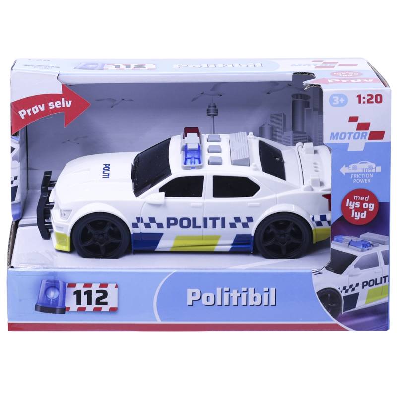 Politibil Med Lys Og Lyd 19 Cm - Bog & Idé