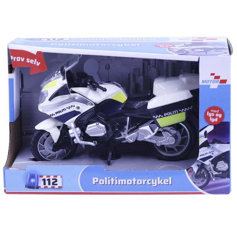 Politimotorcykel Med Lys Og Lyd 18 Cm - Bog & Idé