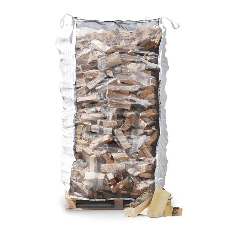 Ovntørret Birk I Bigbag, 25 Cm Stykker - Ca. 1,8 M3 - Dansk Brænde