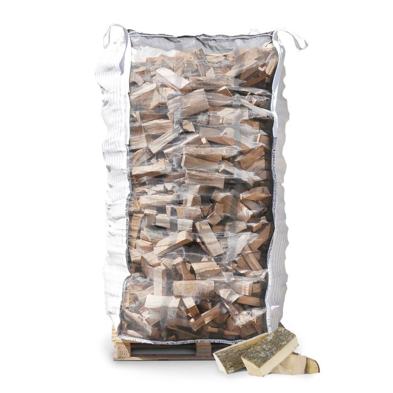 Ovntørret Hårdttræ I Bigbag, 25 Cm Stykker - Ca. 1,8 M3 - Dansk Brænde