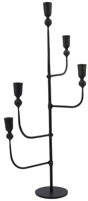 5-Armet Lysestage Kandelaber House Doctor Ira Sort Jern H61 X B25 Cm