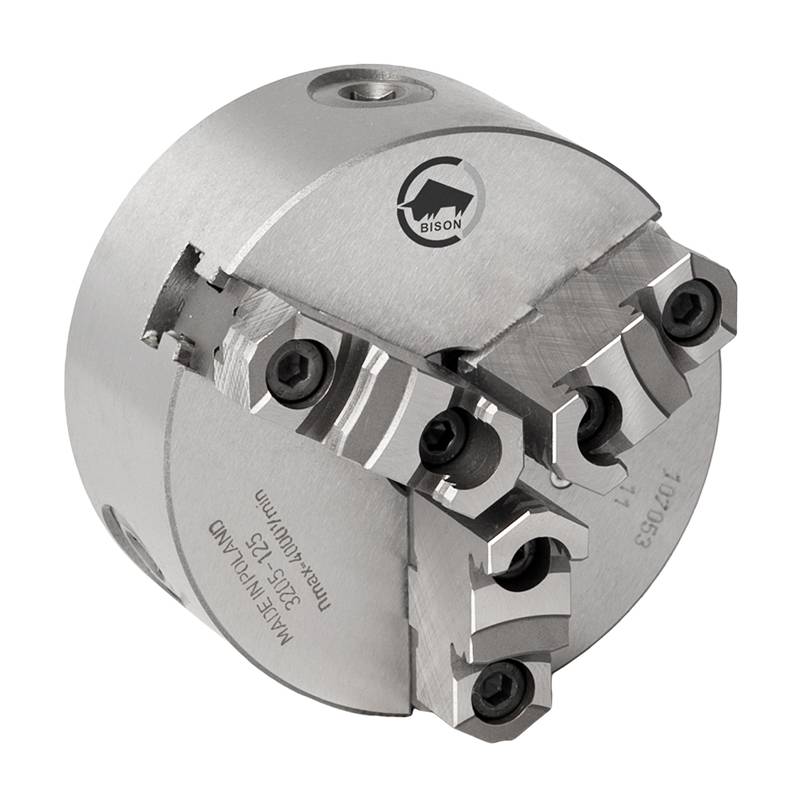 Bison 3-Bakket Centrerpatron ø160 Mm-Støbejern-Din 6350-Montering På Bagsiden (cylindrisk Holder)-3205-160 - Diesella