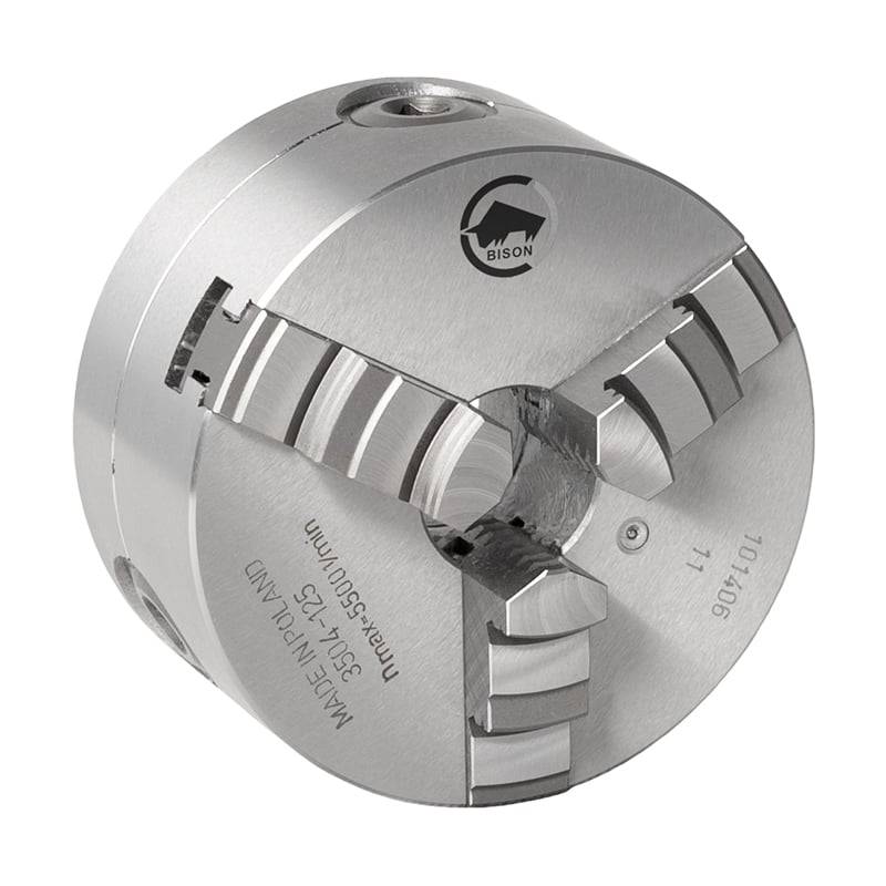 Bison 3-Bakket Centrerpatron ø100 Mm-Stål-Din 6350-Montering På Bagsiden (cylindrisk Holder)-3504-100 - Diesella