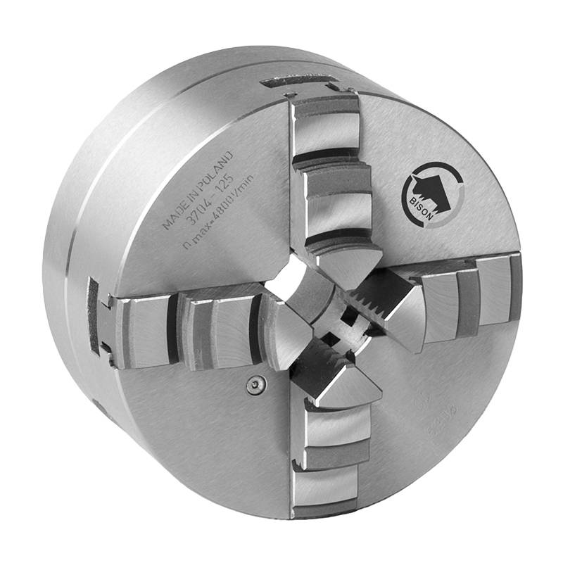 Bison 4-Bakket Centrerpatron ø100 Mm - Stål - Din 6350 - Montering På Bagsiden (cylindrisk Holder) - 3704-100 - Diesella